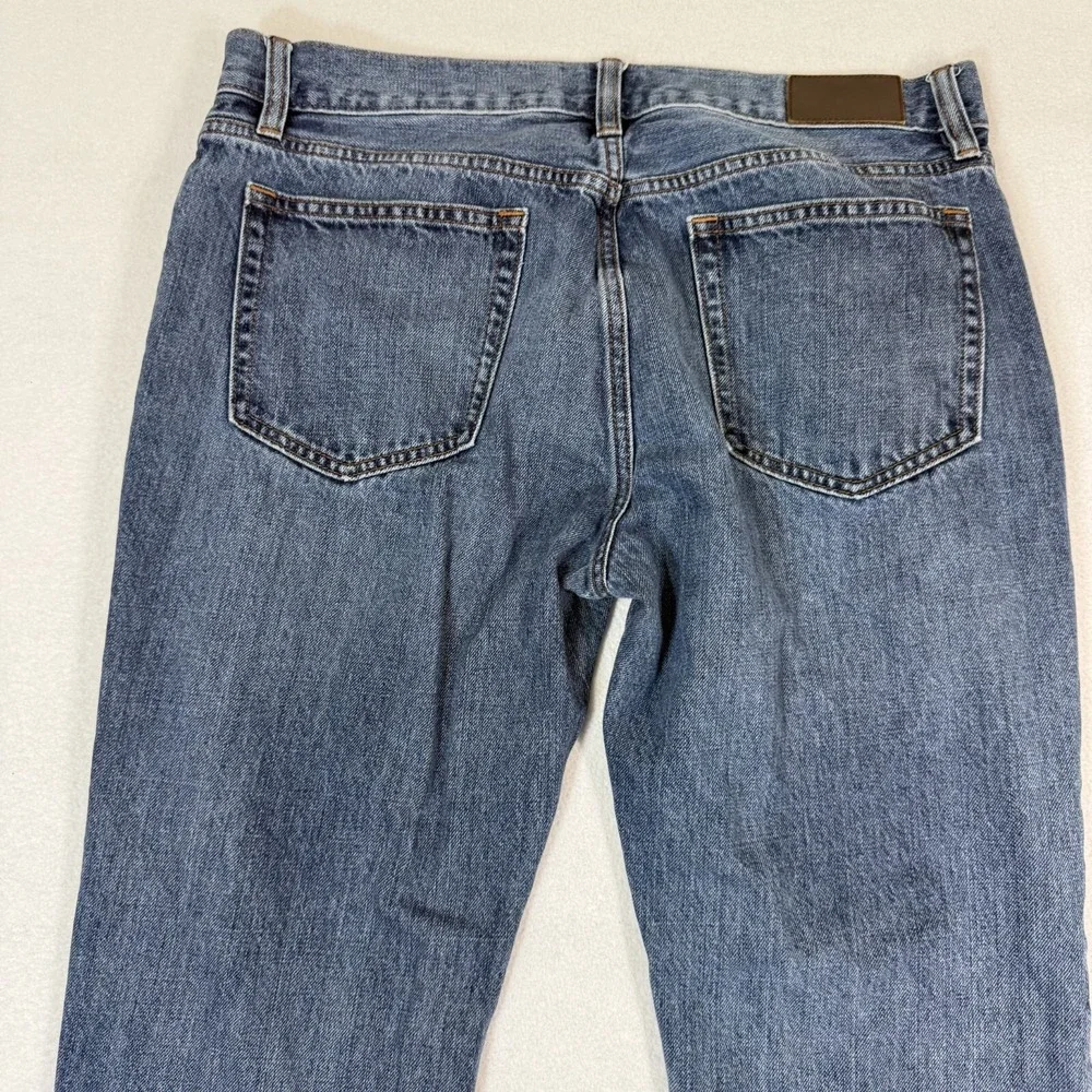 J Crew Jeans men's 33x30 Blue Denim The Driggs Straight Fits‎ Whisker Faded